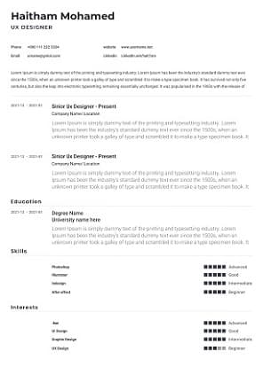 resume sample1